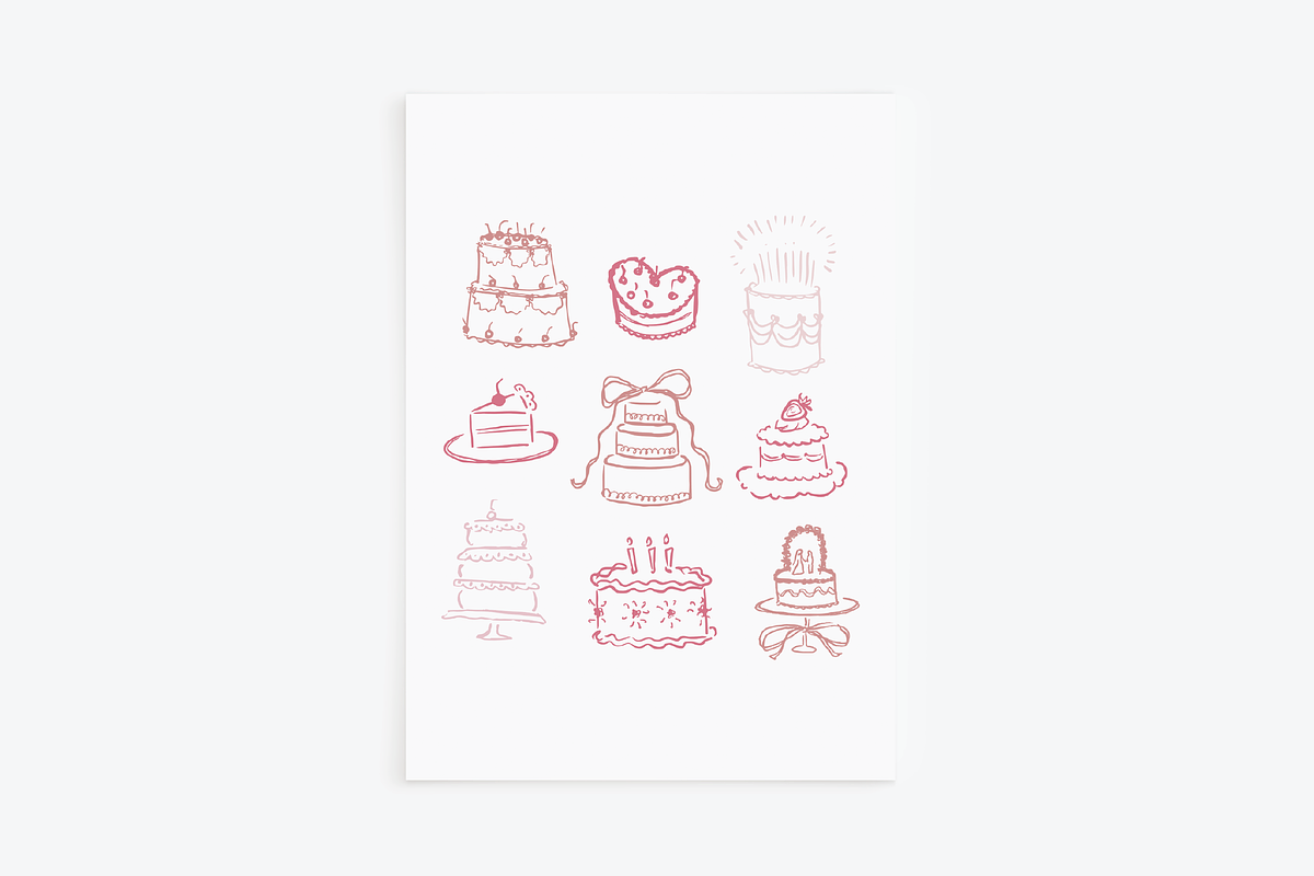 Assorted Cake Clipart!, an Illustration by Jordyn Grace Design (Photo 4 of 6)
