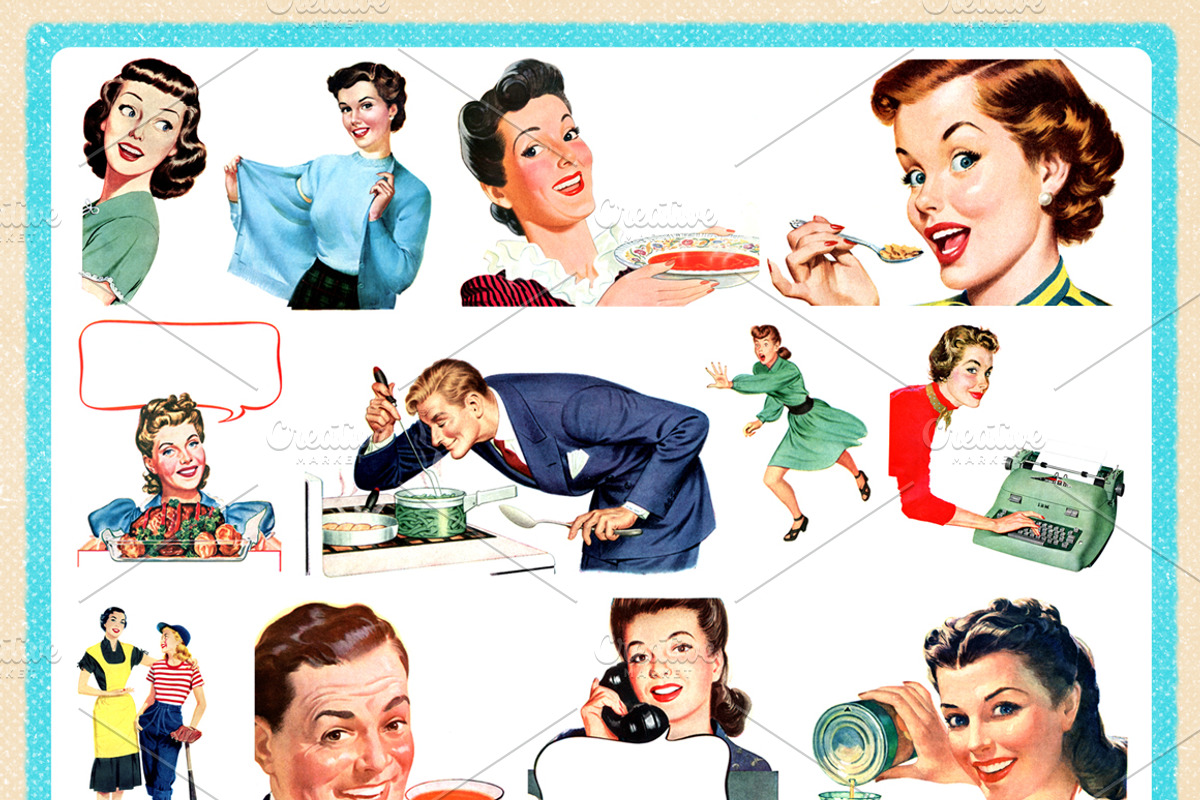 Retro People Illustrations, a Food Illustration by Piddix Archives (Photo 2 of 2)