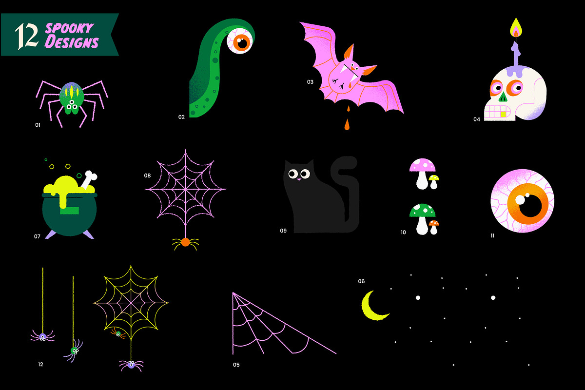 Fun Halloween Vector set, a Social Media Template by Delphine Meier (Photo 2 of 4)