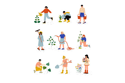 People Working in Garden or Farm, a Person Illustration by TopVectors