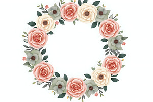 Circular Floral Wreath With White Mi, a Photo by LOGOCREATIVE