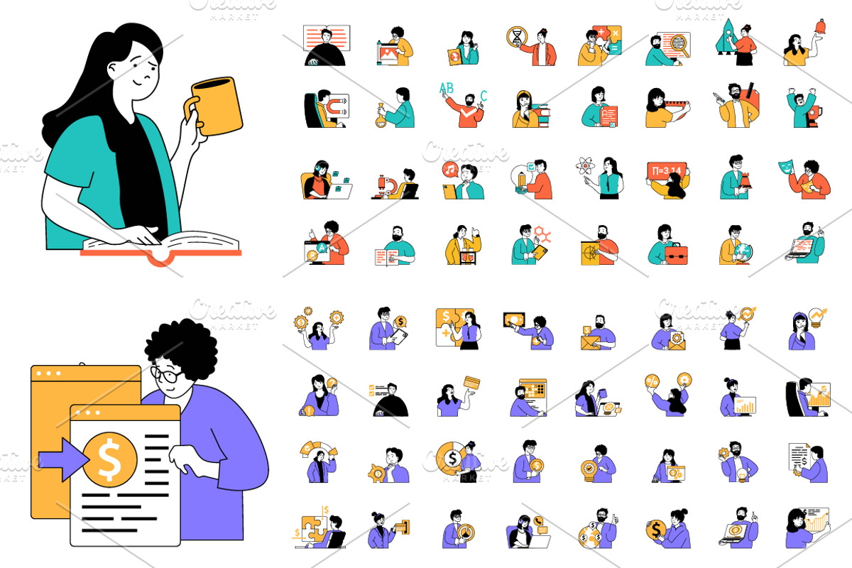 Bundle Flat Concept Illustrations, a Finance Illustration by alexdndz (Photo 7 of 16)