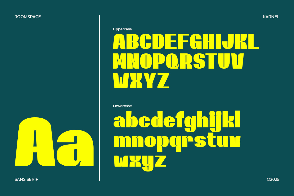 Karnel - Bold Minimalist Display, a Sans Serif Font by roomspace creative lab (Photo 10 of 11)