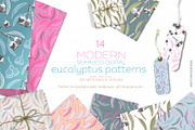 Modern Eucalyptus Pattern Set, a Pattern Graphic by Sketchbook Designs (Thumbnail 1 of 7)