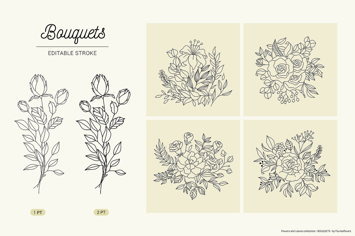 Big Set of Vector Floral Elements, a Decorative Illustration by FourLeafLover (Photo 3 of 18)