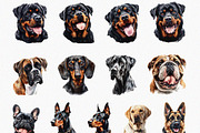 Watercolor Puppy Clipart Set (PNG), an Animal Illustration by DesignBTF (Thumbnail 3 of 4)