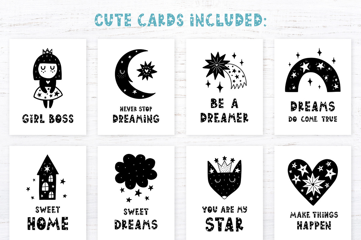 Starry Typeface - Font with Clipart preview 6
