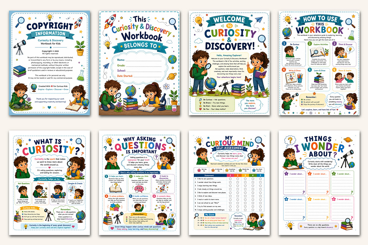 Curiosity & Discovery Workbook, a Stationery Template by Designmela01 (Photo 2 of 5)