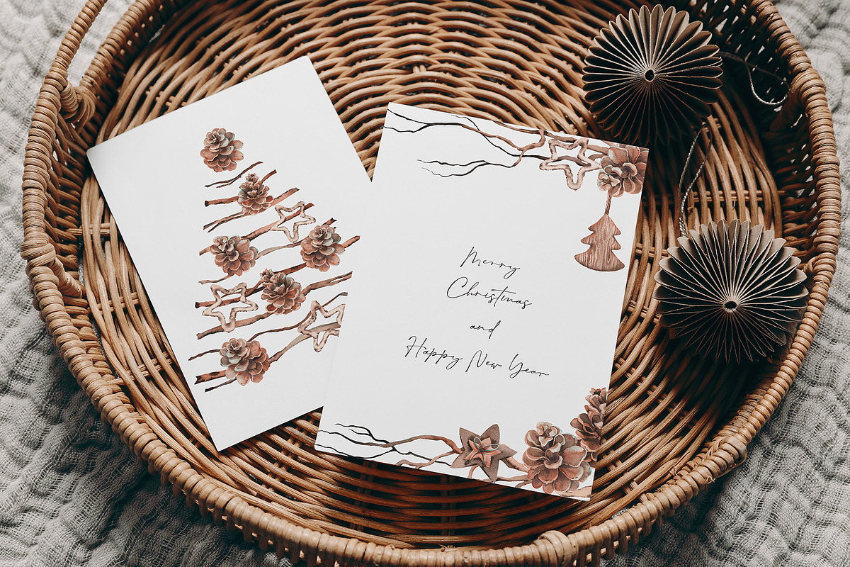 Christmas Pine Branches & Wood Decor, a Decorative Illustration by Jeanna Draw (Photo 6 of 15)