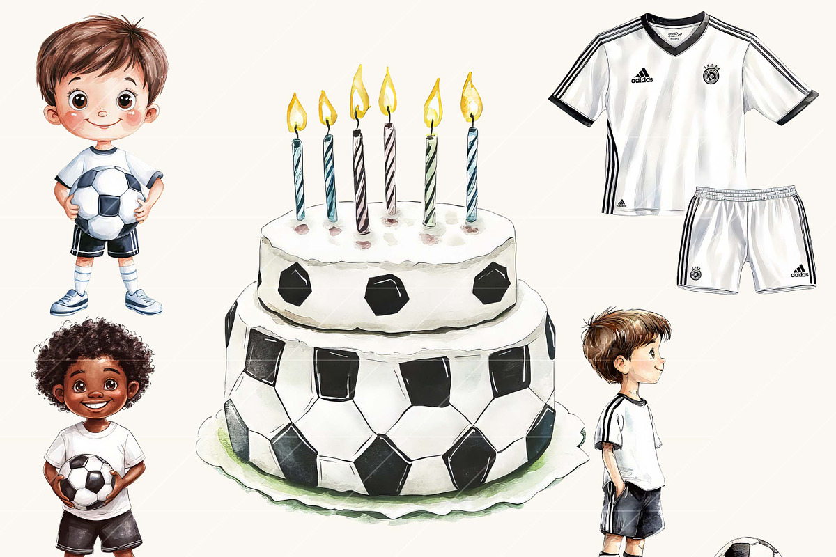 Watercolor Soccer Clipart Bundle, a Sport Illustration by SparkyDesignsUS (Photo 4 of 9)