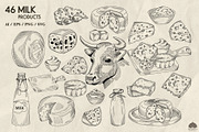 Milk products line art + Procreate, a Food Illustration by Skliarova (Thumbnail 2 of 3)