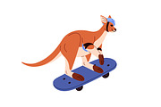 Cute kangaroo set + seamless pattern, an Animal Illustration by PaperTrident (Thumbnail 8 of 15)