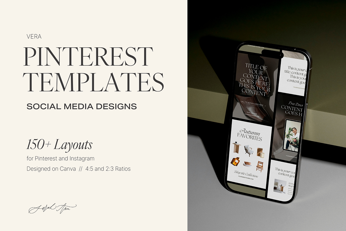 Pinterest Templates: Vera, a Social Media Template by Sarah Ann Design (Photo 1 of 5)
