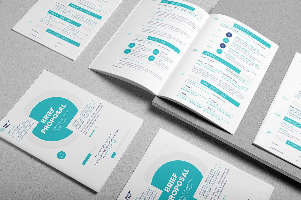Brief Proposal Template, a Stationery Template by Designsoul14 (Photo 2 of 4)