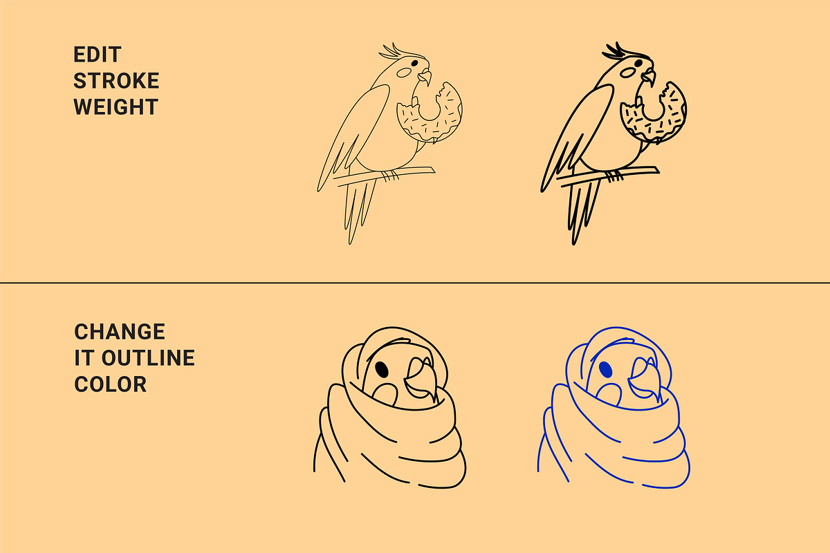 23 Funny parrots vector illustration, an Animal Illustration by Yanakicc (Photo 4 of 9)