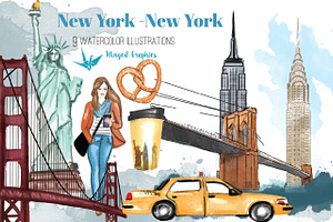 New York Watercolor Illustrations