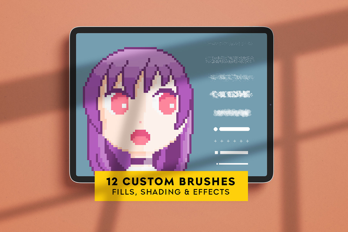 Pixel Art Brush Pack for Procreate, a Brush Add-On by Ghost Paper (Photo 2 of 6)