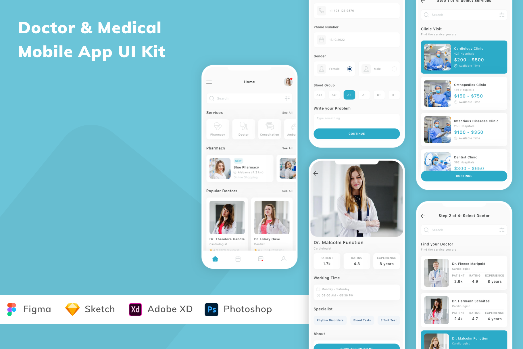 Doctor & Medical Mobile App UI Kit, an UI Kit Template by Betush