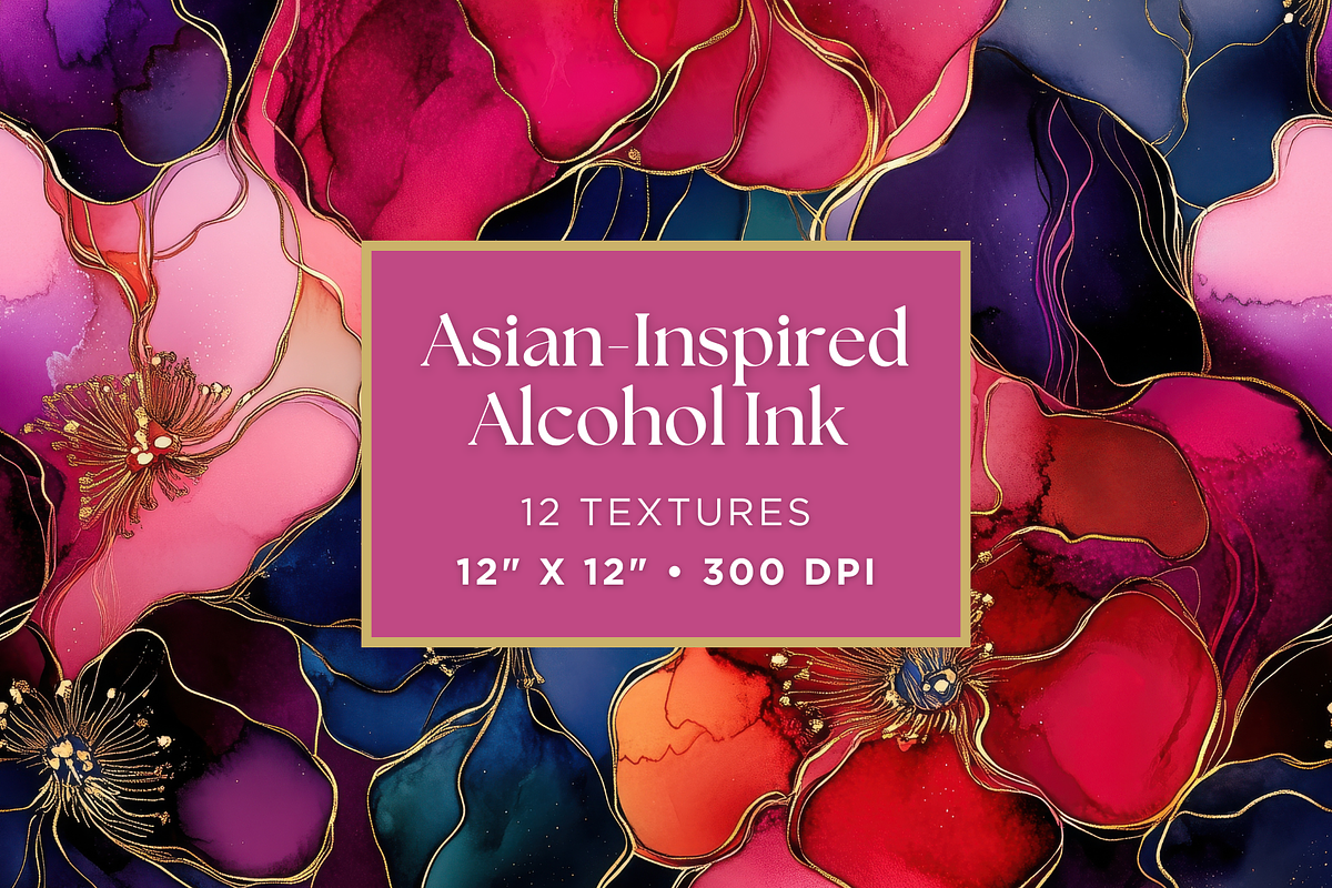 Asian-Inspired Alcohol Ink Textures, a Texture Graphic by Artful Assets Boutique (Photo 1 of 4)