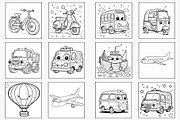 Transportation Coloring Pages, a Transportation Illustration by Lamia Emad (Thumbnail 4 of 4)