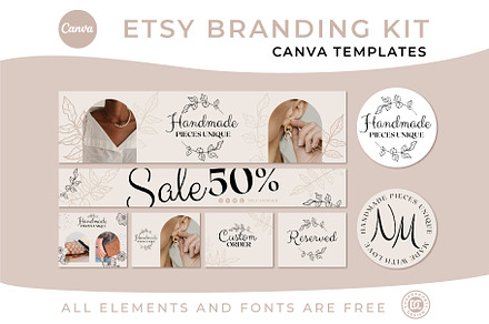 Editable ETSY shop branding kit