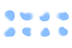 Soft blue y2k aura blob shapes with, an Illustration by YuliiaOsadcha