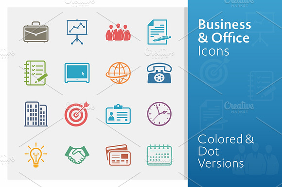 Colored Business Office Icons