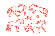 Hand-drawn doodle horse sketches set, an Animal Illustration by Good Studio (Thumbnail 4 of 6)