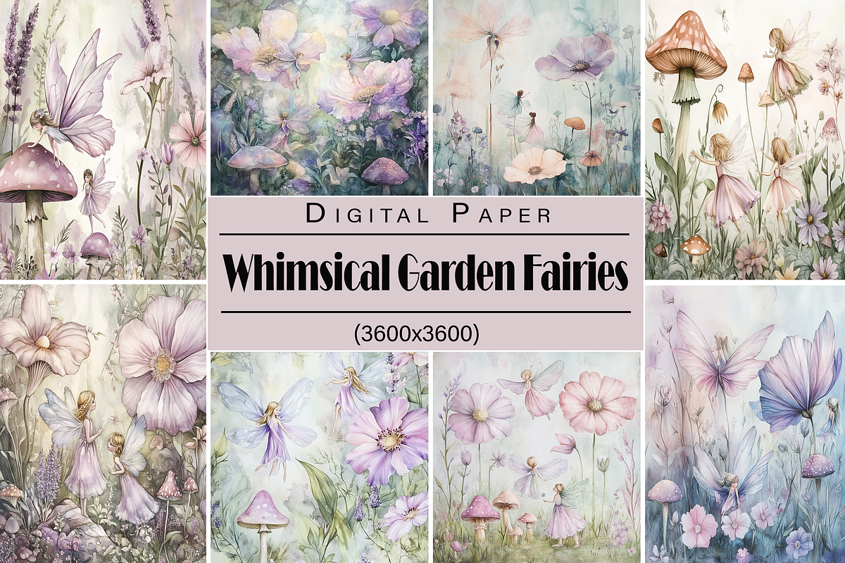 Whimsical Garden Fairies, a Background Graphic by Printable Treasure (Photo 1 of 7)