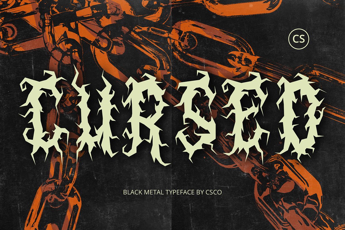 CS Cursed – Black Metal Font, a Blackletter Font by Craft Supply Co. (Photo 1 of 8)