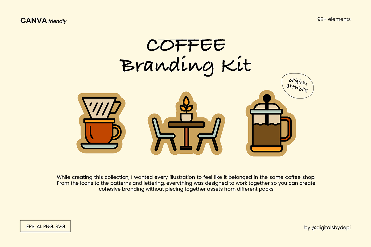 98+ Coffee Design Assets, a Food Illustration by digitalsbydepi (Photo 1 of 17)