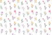 Minimalistic doodle flowers pattern, an Illustration by Cmeree (Thumbnail 3 of 3)