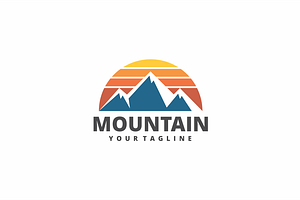 Mountain Sunset Outdoor Logo Design