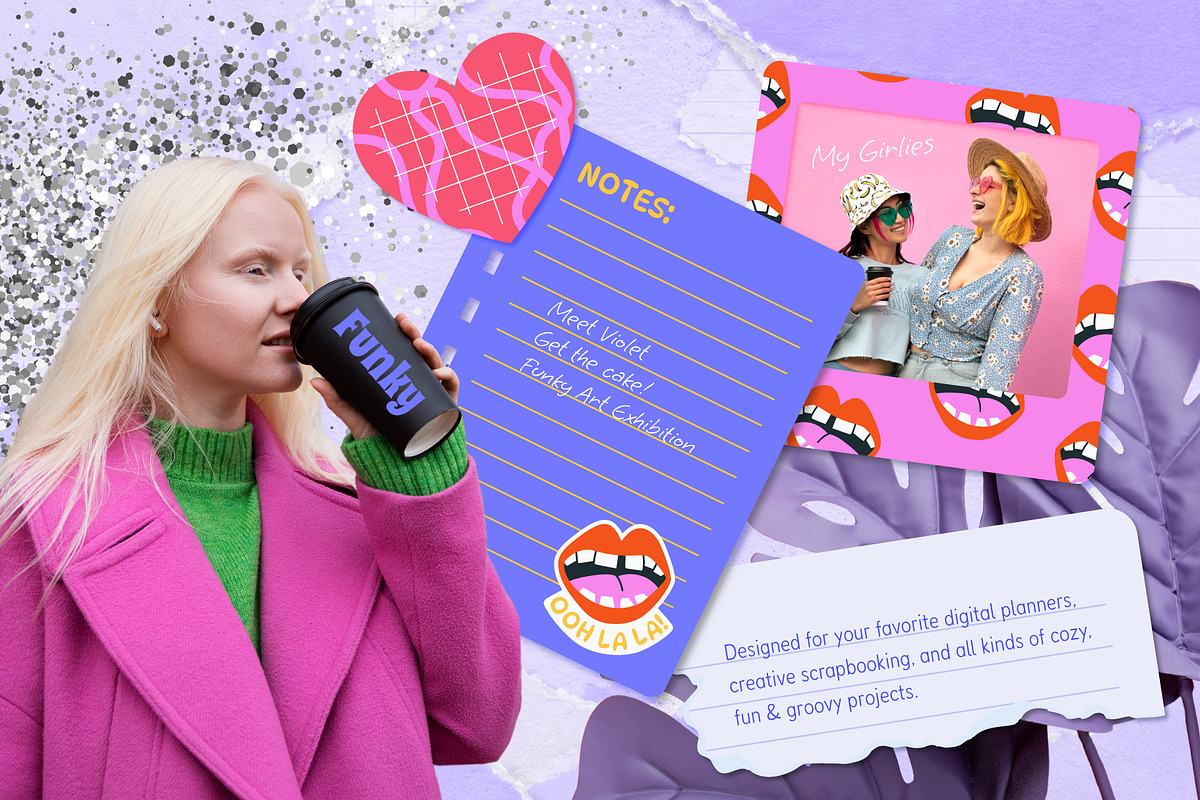 250+ Funky Digital Planner Kit, a Decorative Illustration by IuliiaSavko (Photo 4 of 22)