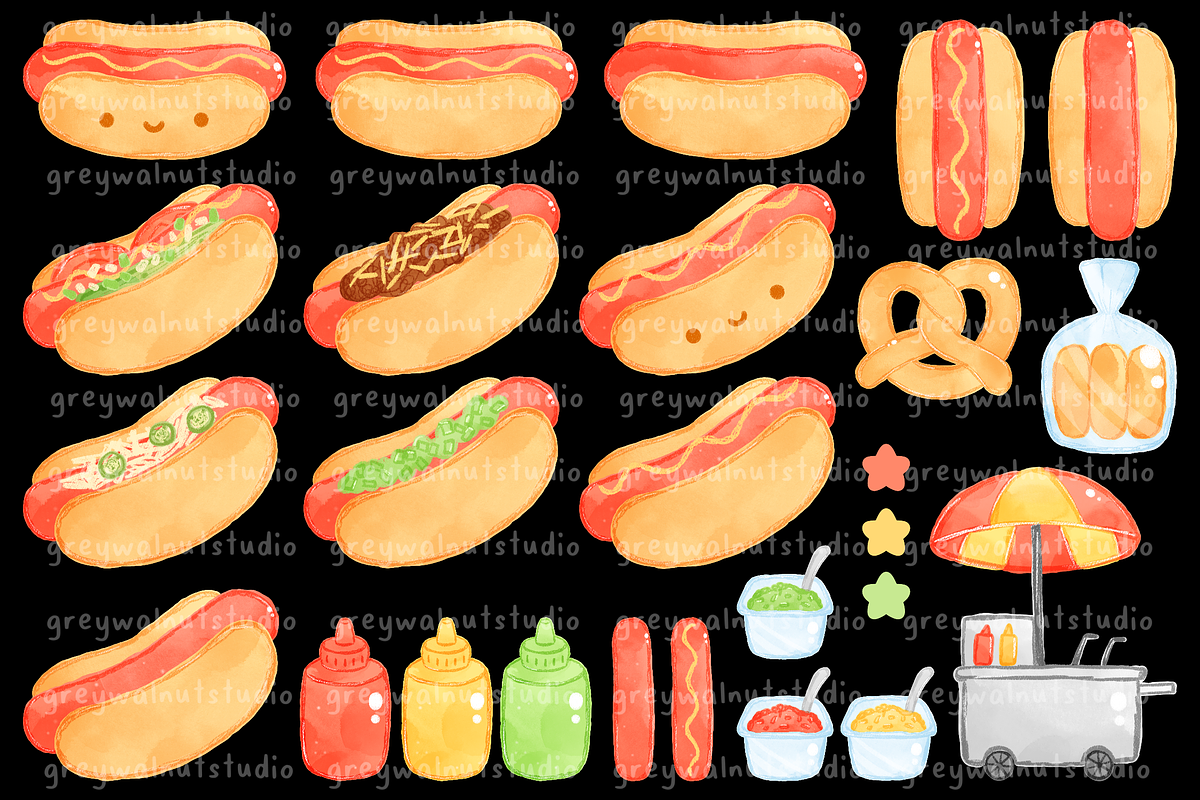 Hot Dog Stand Clipart, an Education Illustration by greywalnutstudio (Photo 3 of 4)