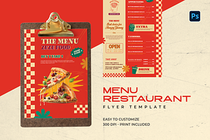 Retro Menu Flyer, a Flyer Template by Azruca