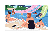 People in aquapark set, banner, a Person Illustration by PaperTrident (Thumbnail 4 of 6)