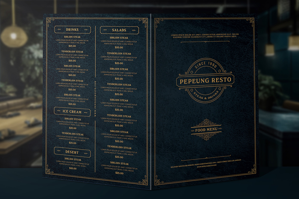Elegant Restaurant Menu, a Magazine Template by Aarley Kaiven (Photo 3 of 4)