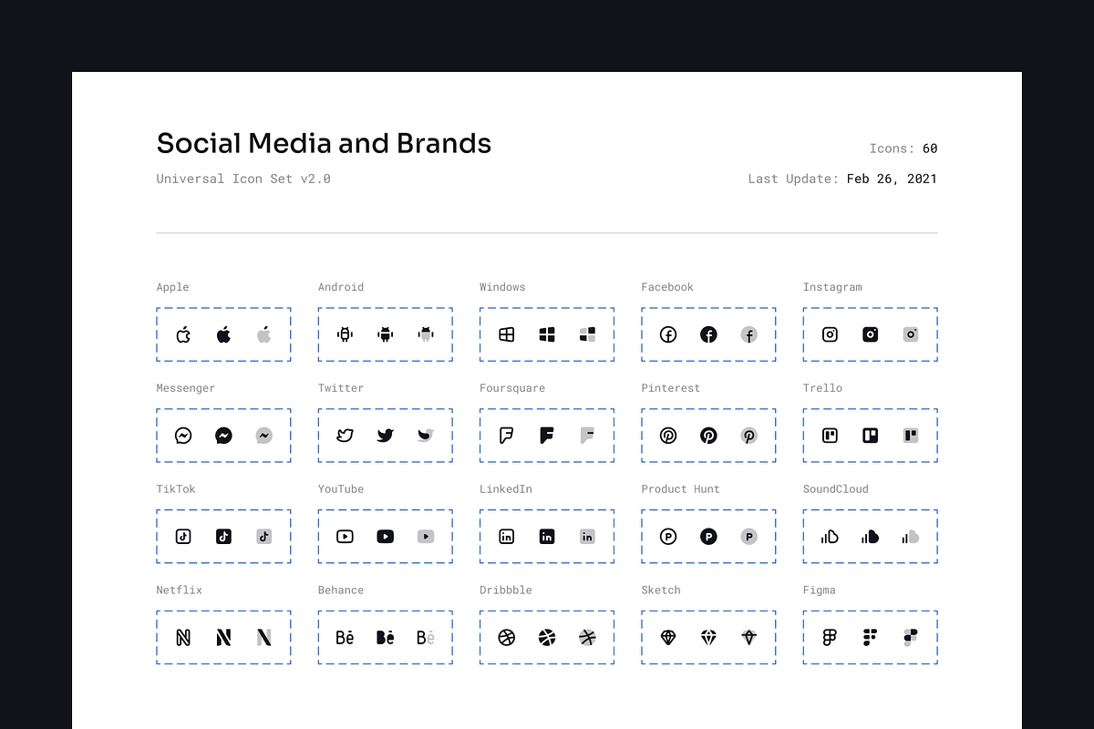 Social Media and Brands Icon Set, a Solid Icon by 123done (Photo 2 of 2)