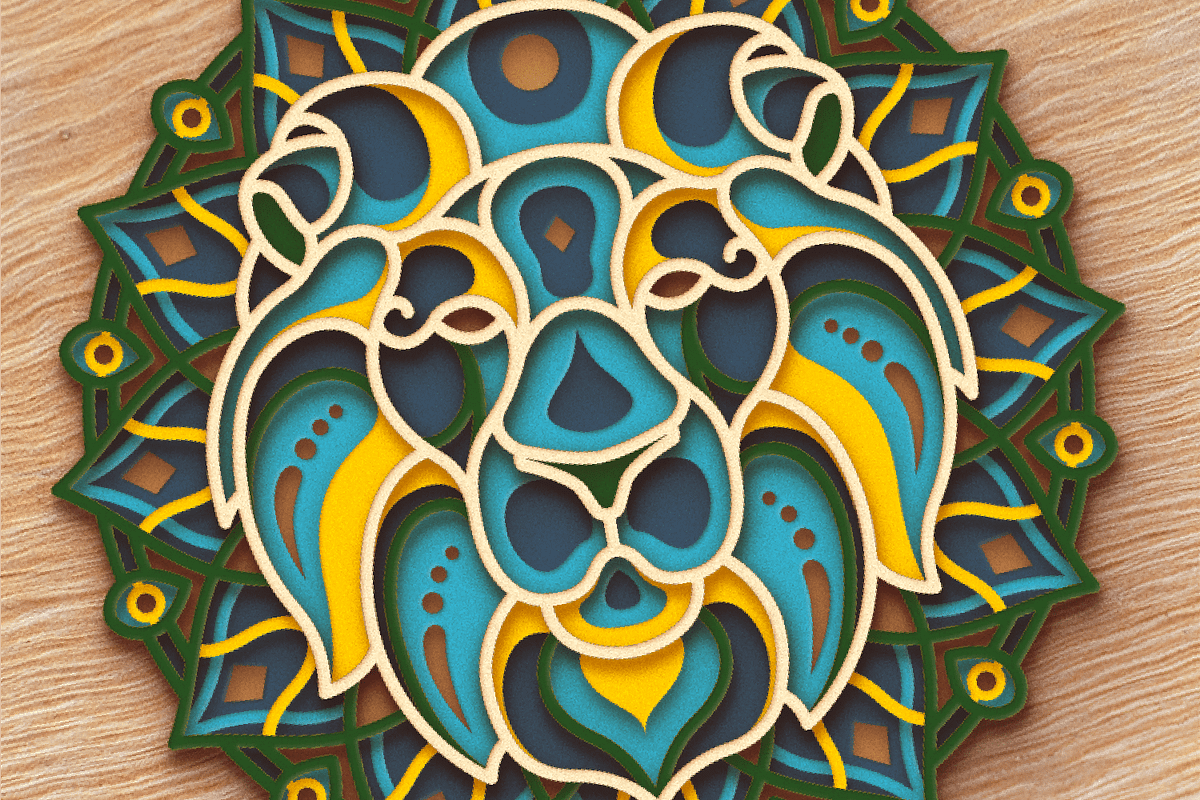 Lion 3D Mandala - SVG Laser cut file, an Object Graphic by Arshad Ali (Photo 3 of 8)
