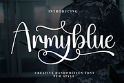 Armyblue | Script Font, a Handwritten Font by Scratchones (Thumbnail 1 of 9)