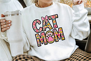 Cat Mom Png Mom Sublimation Clipart, an Illustration by Sublimation Artist (Thumbnail 9 of 9)