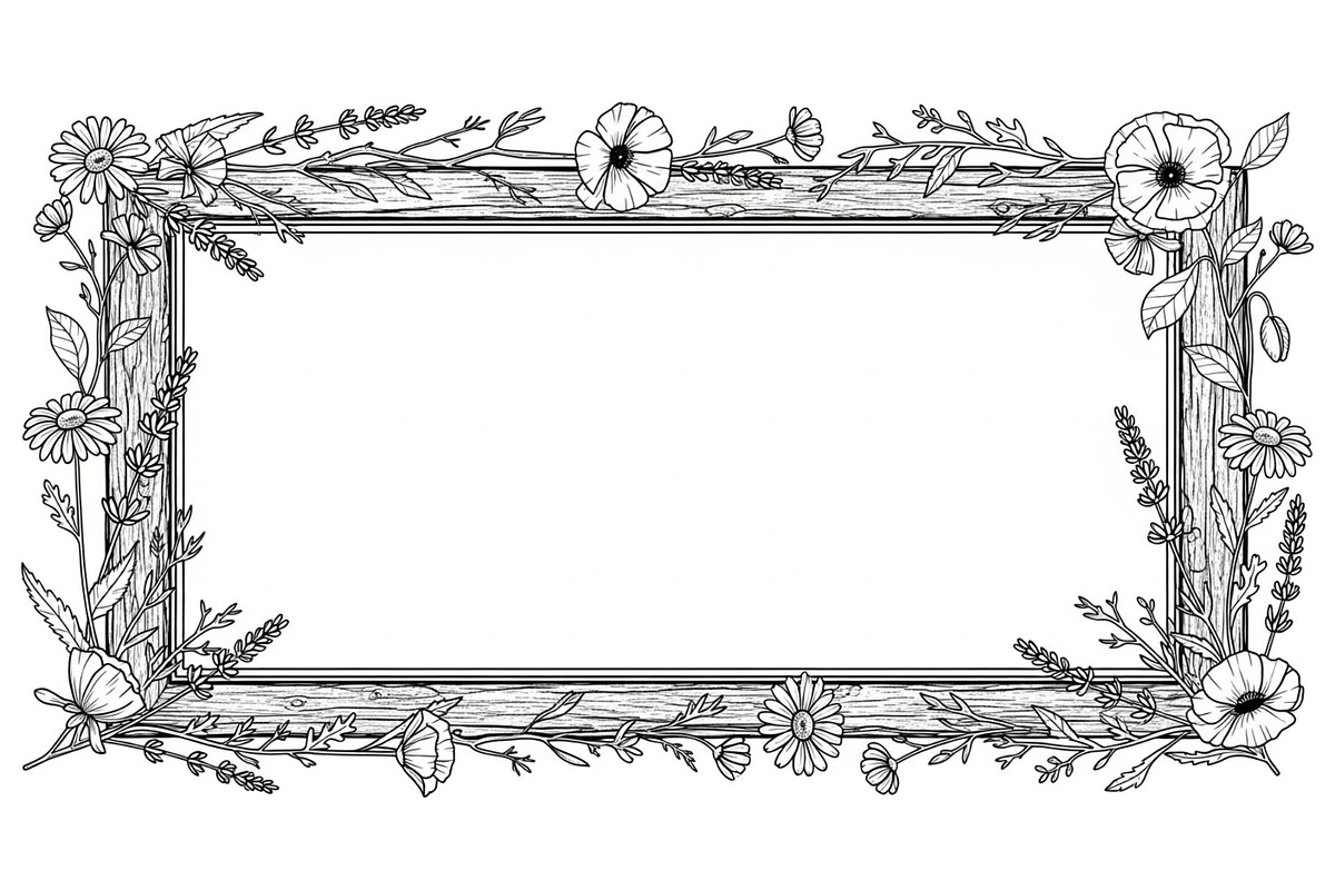 Rustic Floral Frame SVG Bundle, an Illustration by jahid234 (Photo 18 of 31)