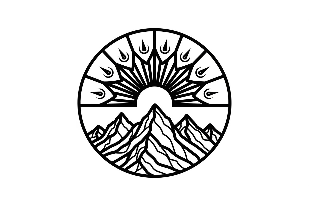 Mountain Sun Circle Design Bundle, an Illustration by Creativeshirt (Photo 23 of 31)