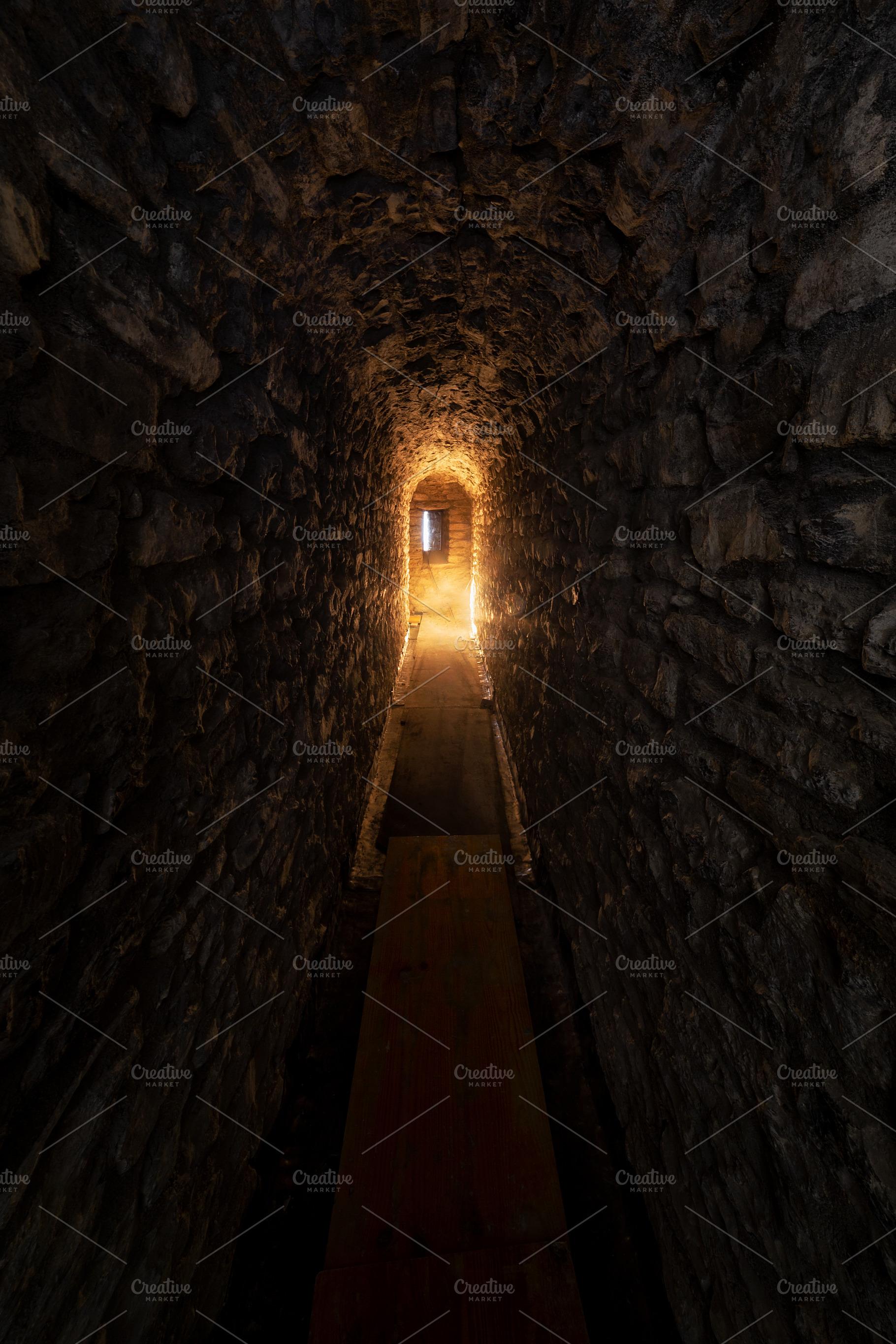Ancient medieval stone tunnel, an Architecture Photo by PhotoNature