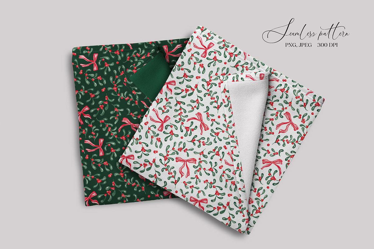 Christmas Mistletoe Seamless Pattern, a Pattern Graphic by SirenaArt (Photo 13 of 16)
