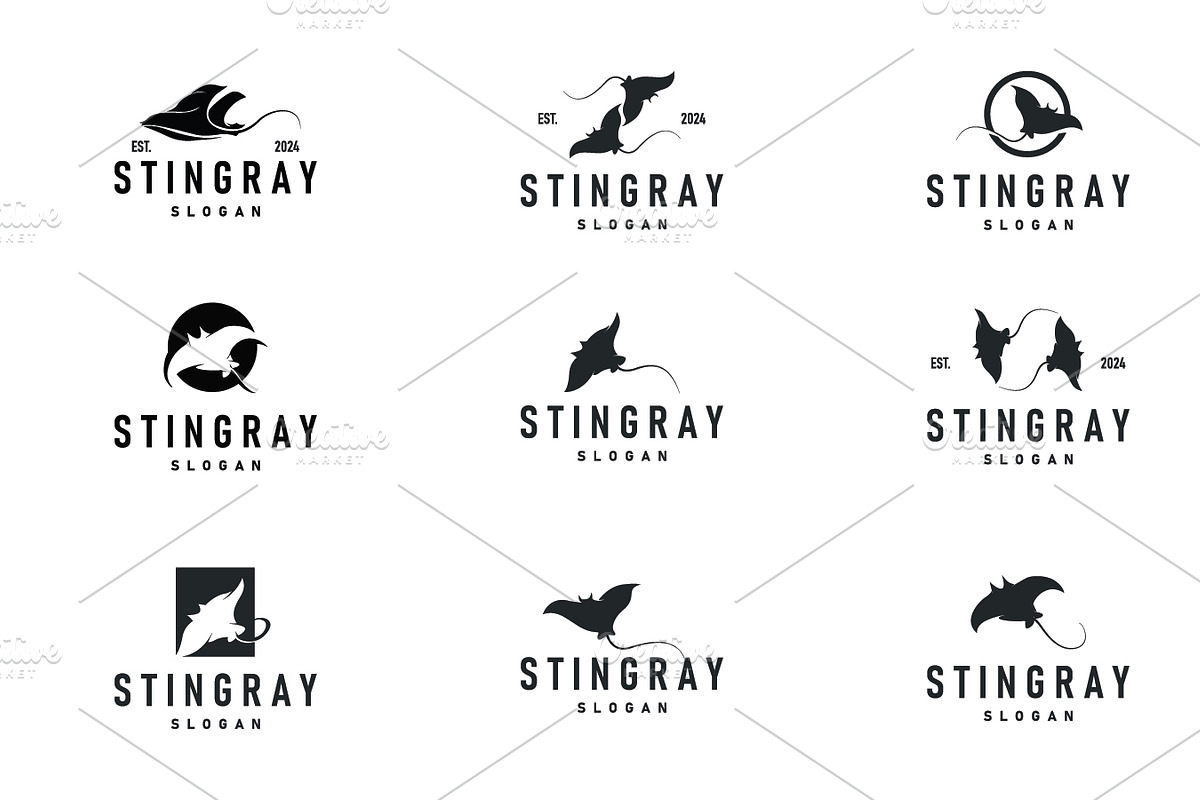 Stingray fish logo ocean animal, a Branding & Logo Template by Maylianaw28