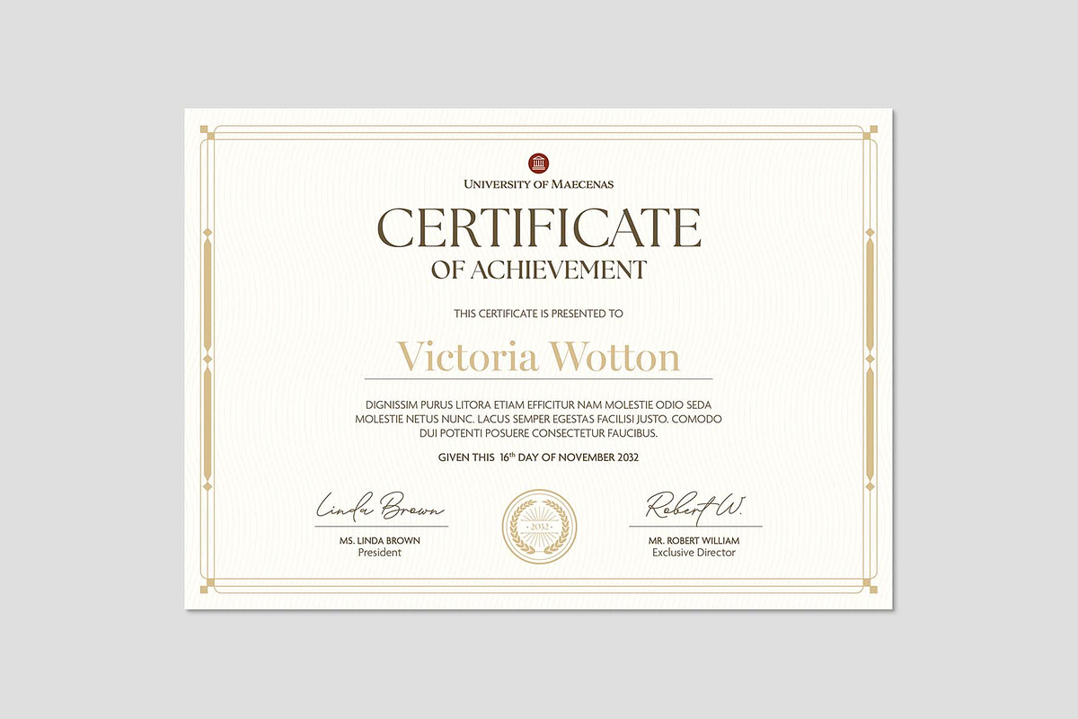 Elegant Certificate Template, a Stationery Template by BrandPacks (Photo 4 of 4)