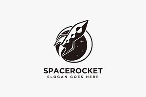 Spaceship Rocket Exploration Logo