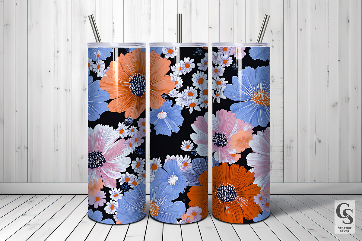 Bold Retro Flowers Seamless Pattern, a Pattern Graphic by Creative Store (Photo 5 of 5)